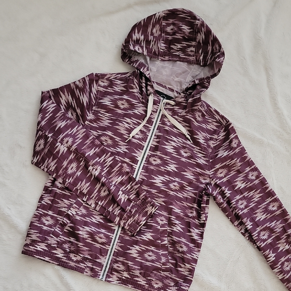Empyre Maroon Patterned Windbreaker Jacket